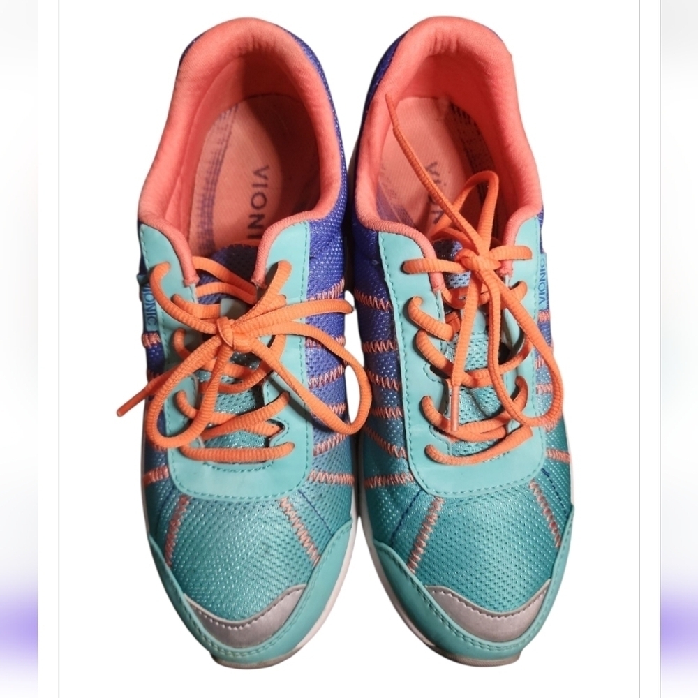 Vionic Women Alliance Comfort Walking Shoe Running Sneaker Sz 7 Blue Teal Orange - Picture 5 of 8